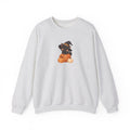 Black Kitten in Witch Hat Pumpkin Sweatshirt | Halloween Cat Crewneck