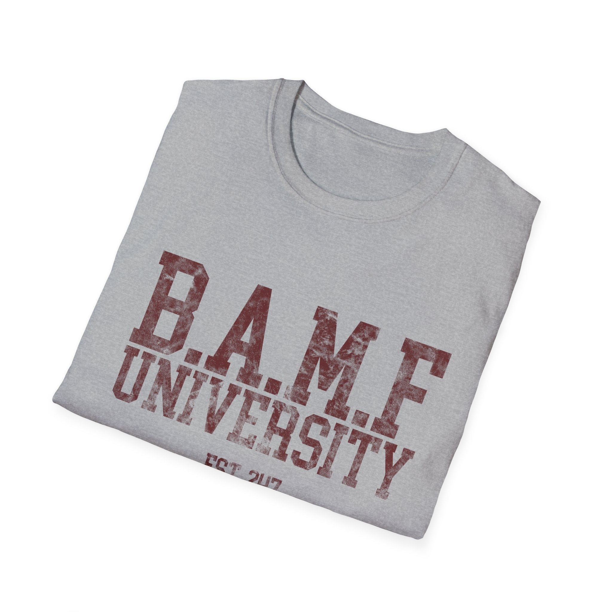 B.A.M.F. University T-Shirt — Vintage Collegiate Graphic Tee (Est. 247)