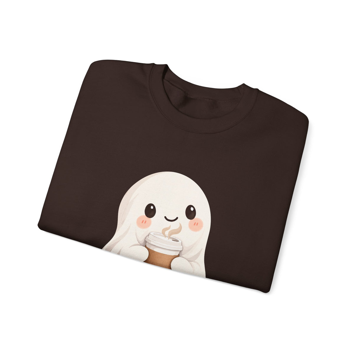 Cute Coffee Ghost Sweatshirt | Halloween Ghost Holding Coffee